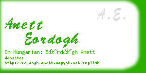 anett eordogh business card